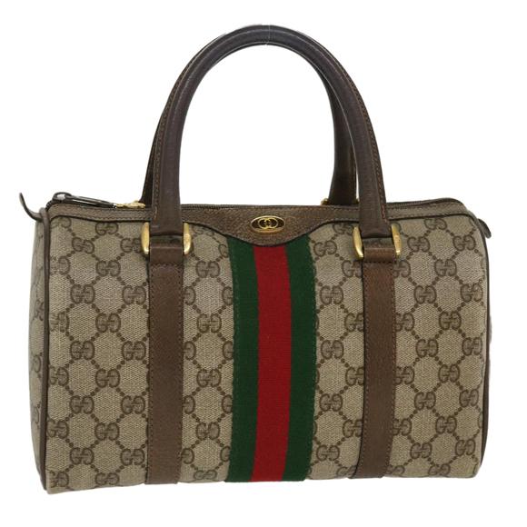 GUCCI GG Canvas Web Sherry Line Hand Bag Beige Red Green 98 02 006 Auth ki2795 - Picture 1 of 16